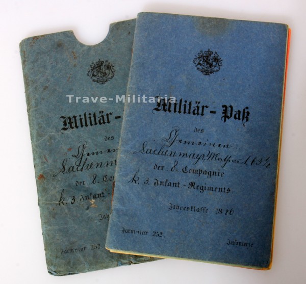 Militär-Pass Lachenmayr 3. Infanterie-Regiment "Prinz Karl von Bayern"