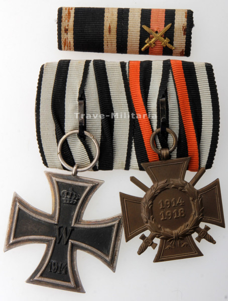 2er Ordensspange 1. Weltkrieg mit 2er Bandspange