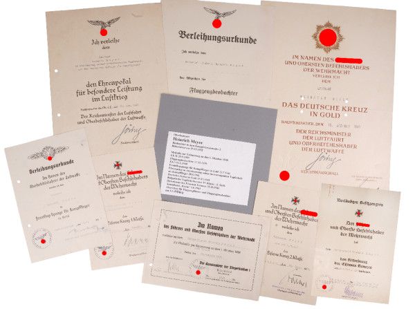 Ritterkreuzträger Urkundennachlass Heinrich Meyer K.G.2