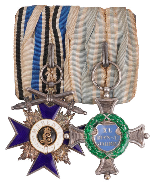 2er Spange Bayern MVK 4. Klasse und Offiziers Dienstauszeichnung 1. Klasse