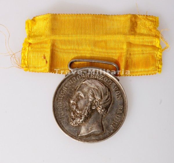 Baden Silberne Verdienstmedaille Friedrich I. altes Bild 1868