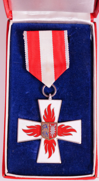 Schleswig-Holstein Brandschutz Ehrenzeichen in Silber im Etui