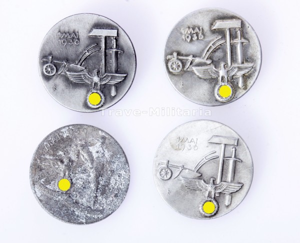 4x Abzeichen 1.Mai 1936