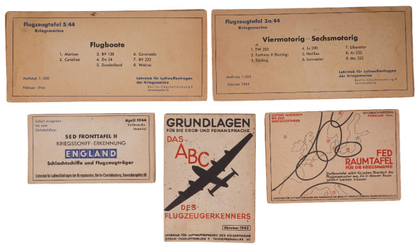 5 Erkennungstafeln Kriegsmarine