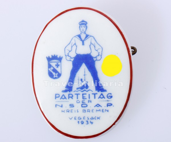 NSDAP Parteitag - Abzeichen aus Porzellan - Vegesack Bremen