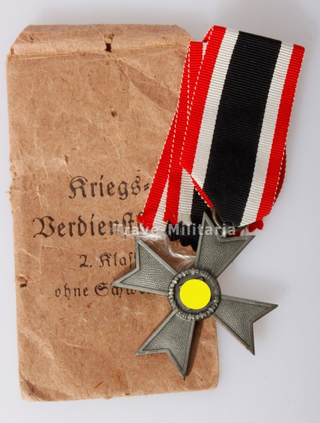 Kriegsverdienstkreuz 2. Klasse 1939 ohne Schwerter mit Verleihungstüte