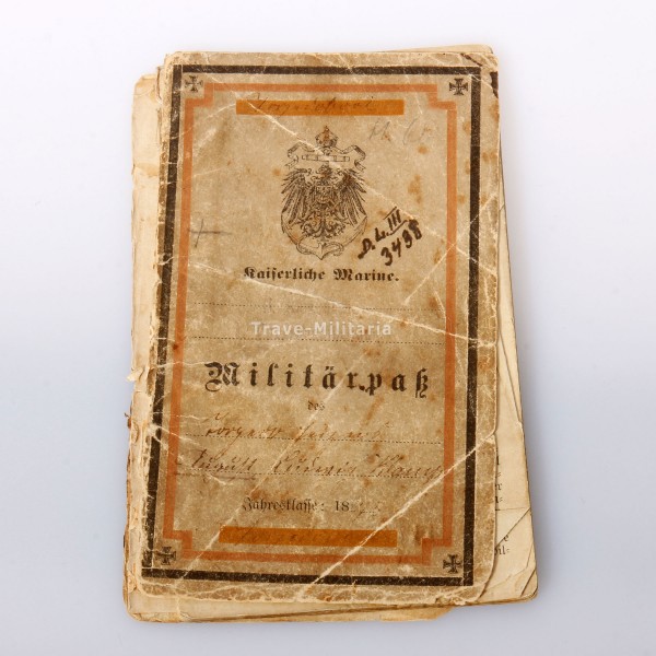 Kaiserliche Marine Militärpaß Klamp II. Torpadoabteilung