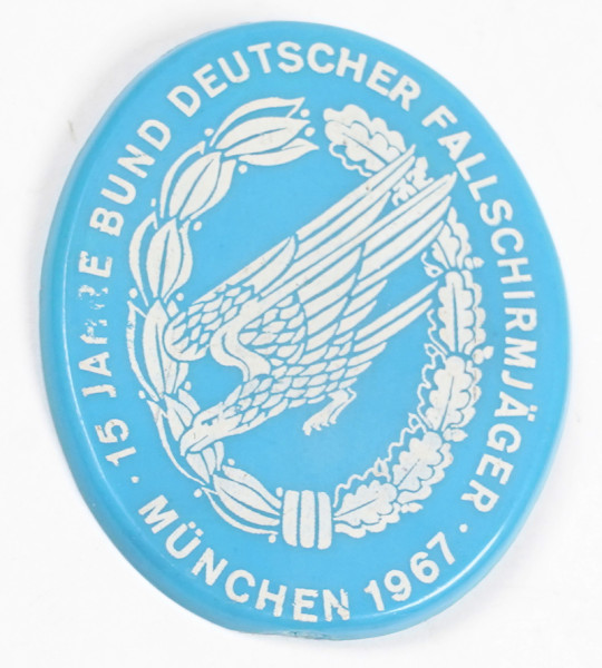 15 Jahre Bund Deutscher Fallschirmjäger München 1967 Veranstaltungsabzeichen