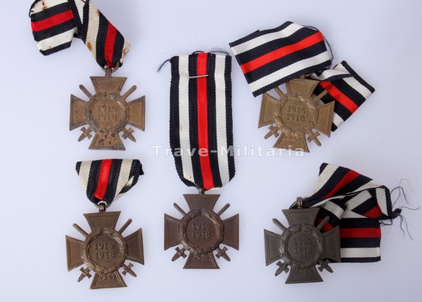 5x Ehrenkreuz für Frontkämpfer mit Band