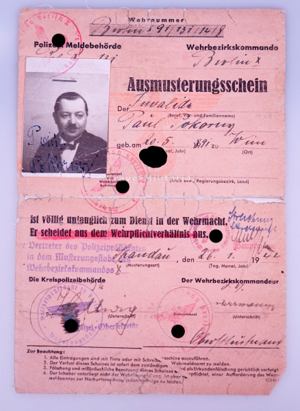 Ausmusterungsschein Pokorny