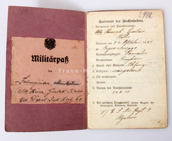 Militärpass Rabe Flakzug 165