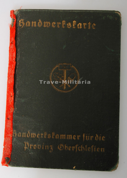 Handwerkskarte Kühn Kreuzburg 1937 Provinz Oberschlesien
