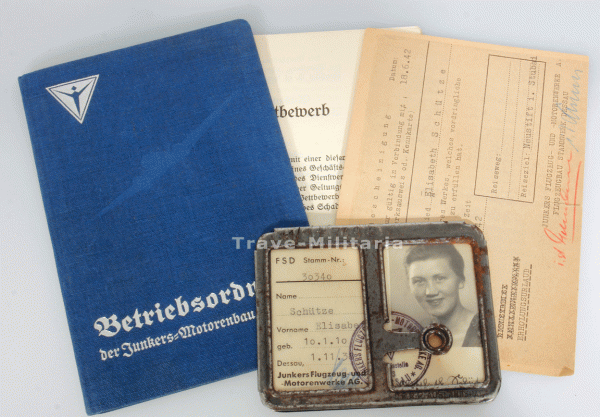 Werksausweis Junkers Flugzeug- und Motorenwerke AG. Dessau