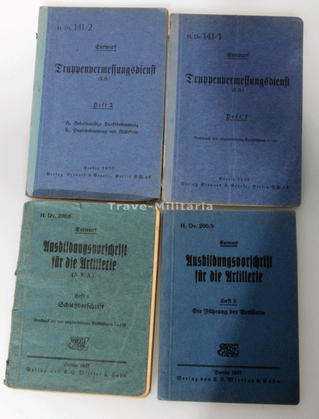 4x Heerdienstvorschriften der Artillerie