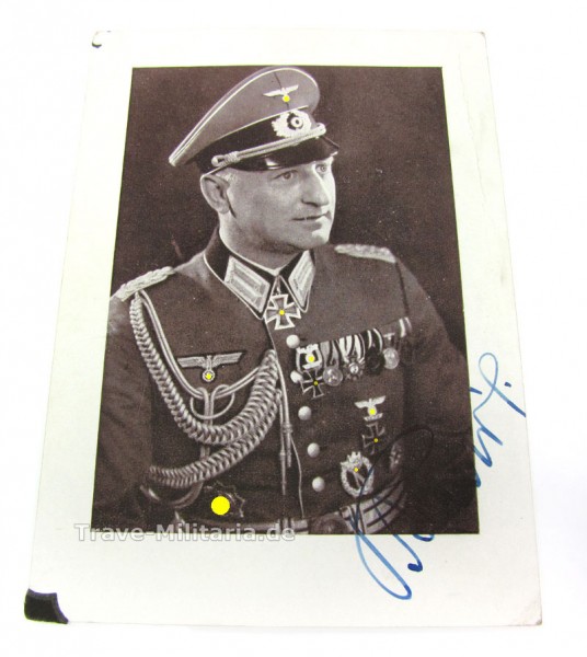 Autogramm von Ritterkreuzträger Eugen Baur