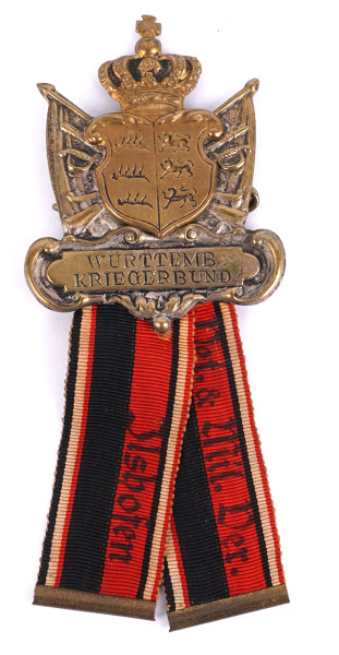 Württemberger Kriegerbund Mitgliedsabzeichen Kriegerverein Vet. & Mil. Ver. Ilshofen