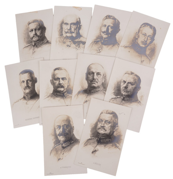 Postkarten-Serie Wohlfahrts-Karte Kaiser, Prinzen u. Generale