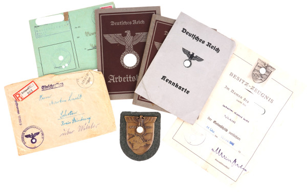 Papiere und Krimschild Lucht I.R. 391 170 Inf. Div.