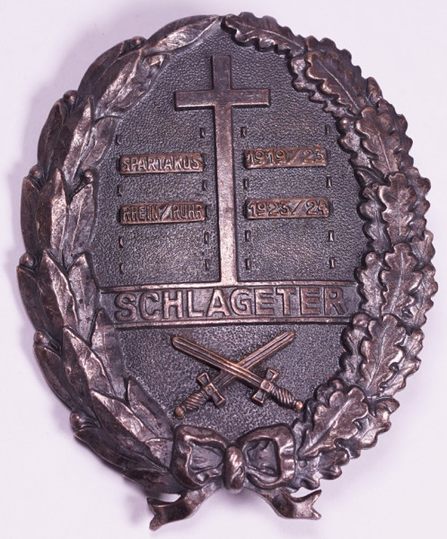 Schlageterschild für Kämpfer mit 2 Kampfschildchen ovale Form