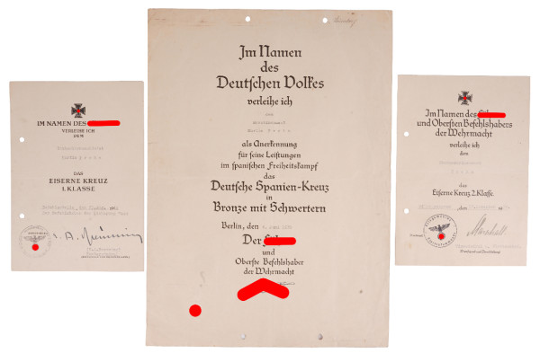 Urkundengruppe Prehn Kreuzer Nürnberg u. 10. MS.-Fltt.