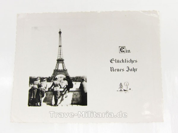 Grußkarte Neujahr Paris Eiffelturm