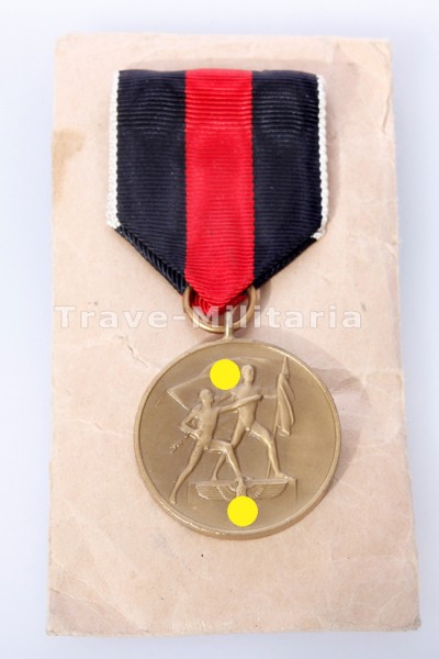 Medaille 1. Oktober 1938 im Umschlag