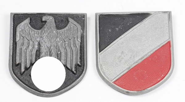 Wehrmacht Heer Paar Helmembleme für den Tropenhelm