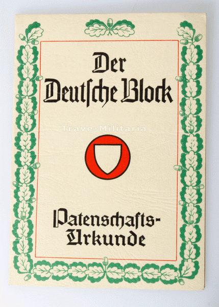 Der Deutsche Block Patenschaftsurkunde