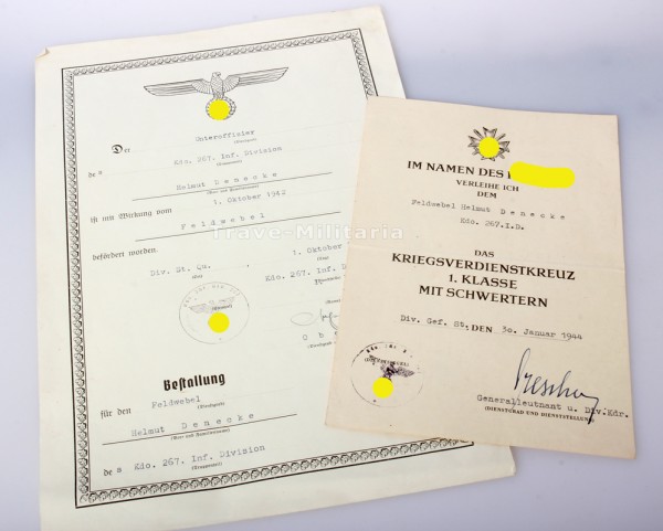 Urkunden paar Dencke Kdo. 267 I.D.
