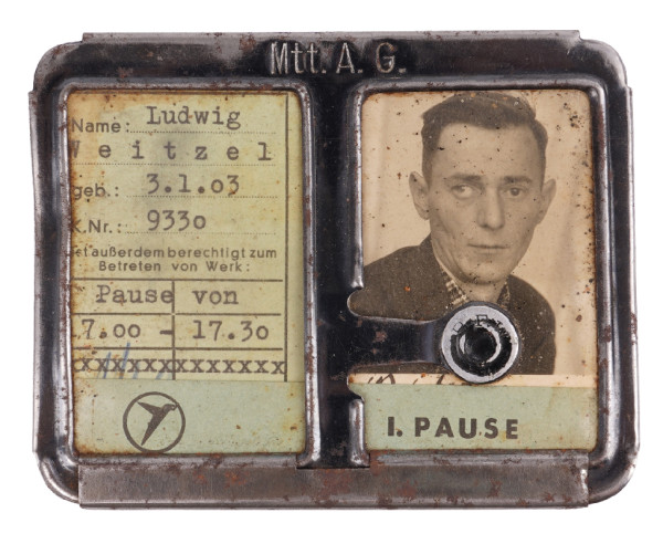 Werkausweis Messerschmidt A.G. Augsburg Spengler Weitzel