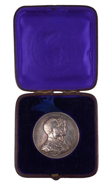 Preussen Ehejubiläums-Medaille zur goldenen Hochzeit 1888 im Etui