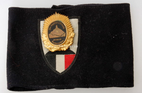 Reichskriegerbund Kyffhäuser Ärmelband mit Abzeichen in Gold