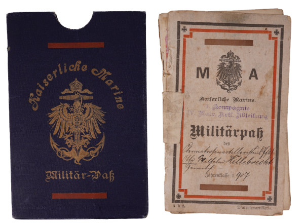 Kaiserliche Marine Mitgliedspass Hillebrecht, IV. Matr. Artl. Abt.