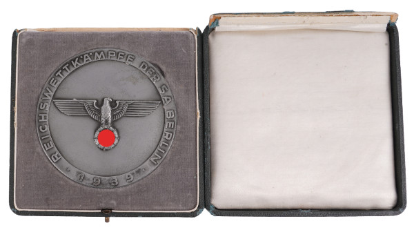 Reichswettkämpfe der SA Berlin 1939 Medaille 4. Preis im Etui