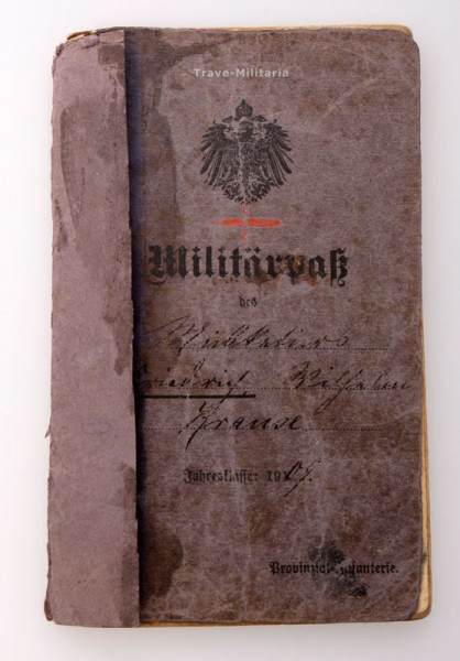 Militärpaß Musketier Krause I.R. von Borcke Nr. 21