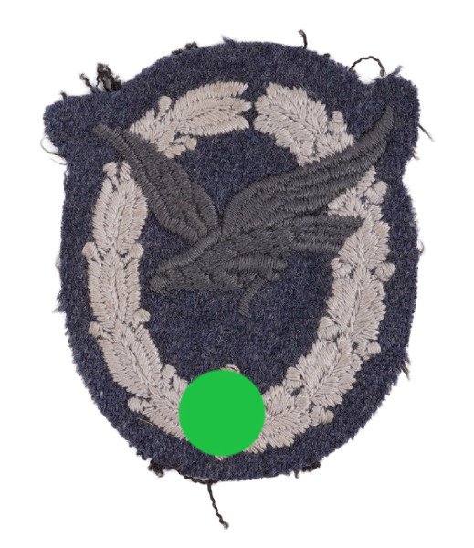 Luftwaffe Fliegerschützenabzeichen ohne Blitzbündel Stoffausführung