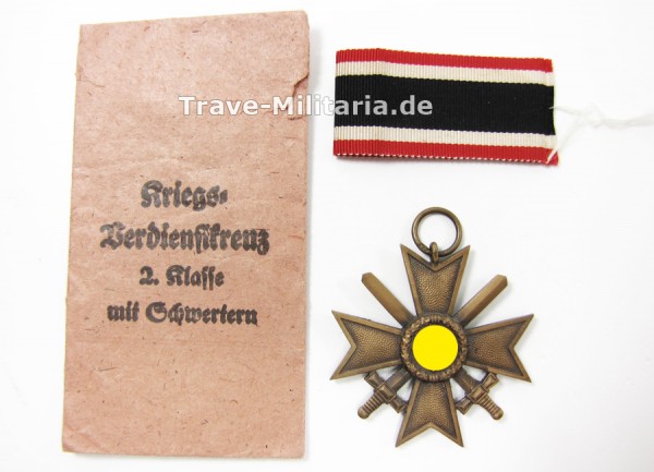 Kriegsverdienstkreuz 2. Klasse mit Schwertern in Verleihungstüte