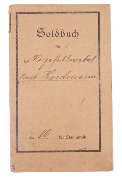 Soldbuch Vizefeldwebel Horstmann I.R.136