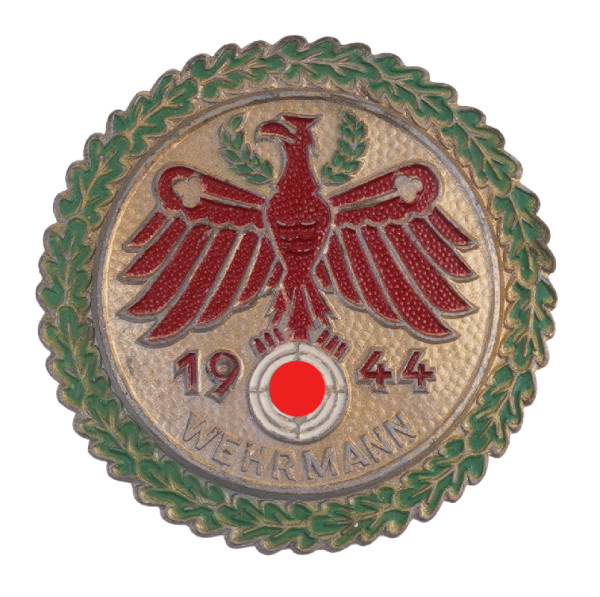 Tiroler Standschützen Gaumeisterzeichen in Gold mit Eichenlaub 1944 Wehrmann