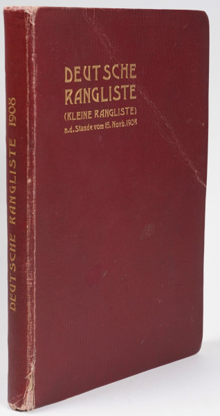 Buch: "Deutsche Rangliste (Kleine Rangliste)" 15. Nov. 1908