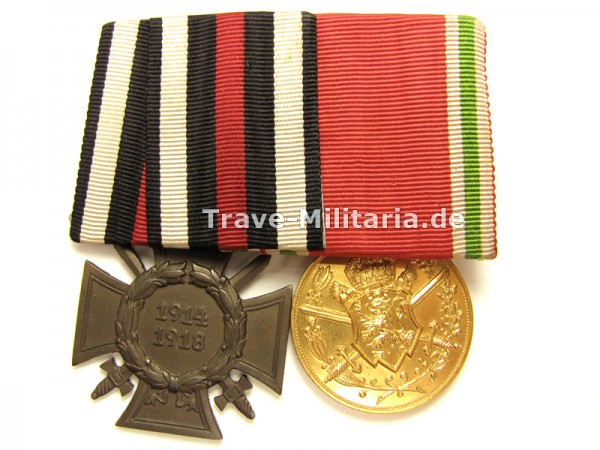 2er Ordenspange Frontkämpferehrenkreuz und Bulgarien Kriegsdenkmünze