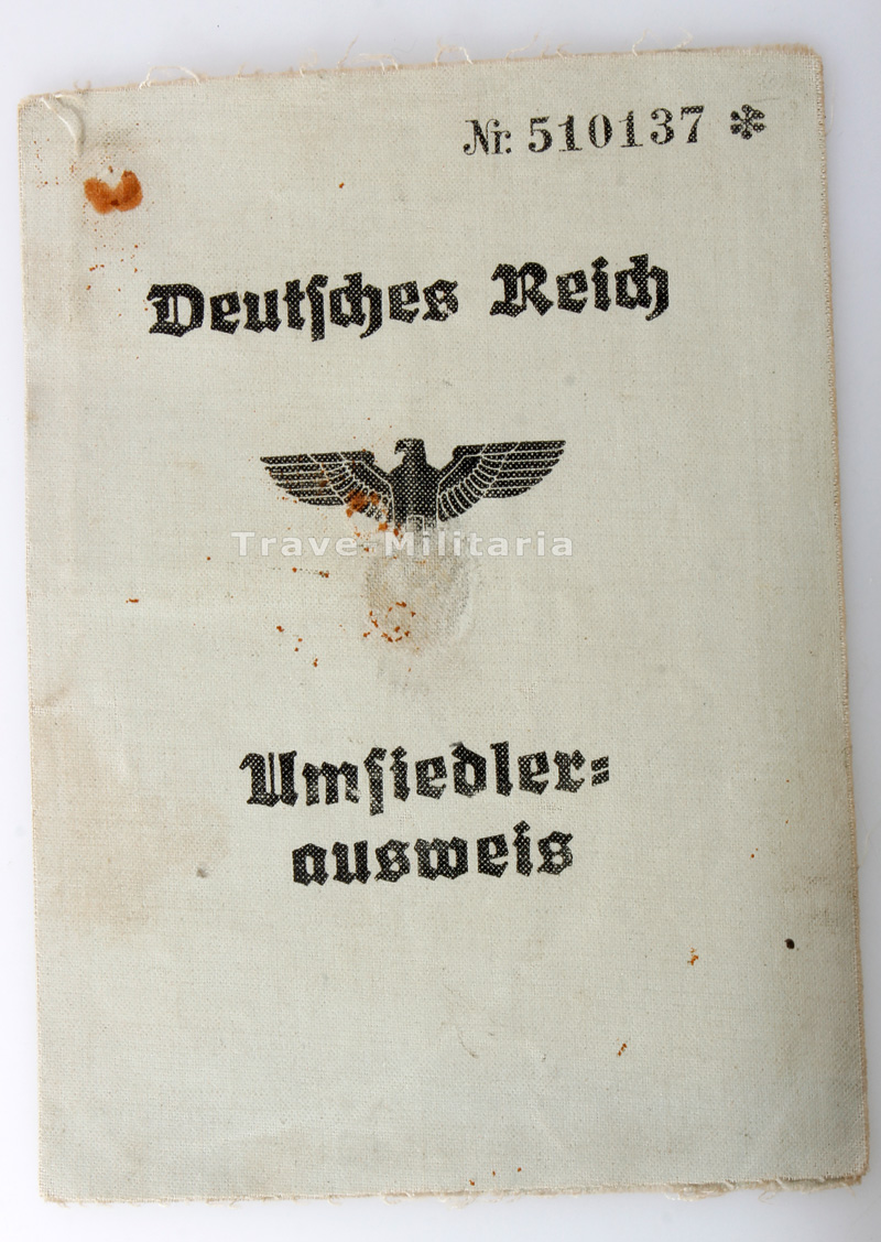 Deutsches Reich Umsiedlerausweis Deutsche Frau im KZ Kauen Neuheiten