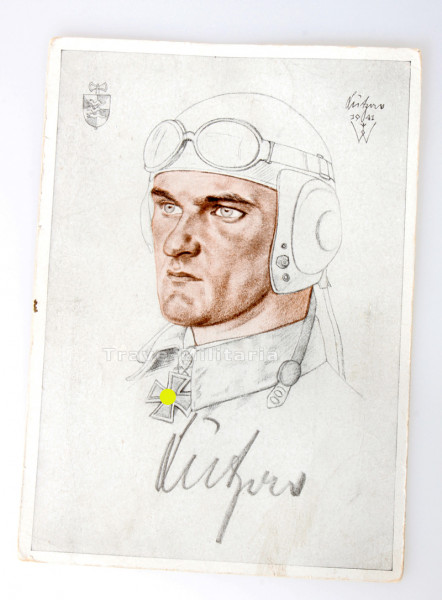 Willrich Postkarte Oberleutnant Lützow mit OU Lützow