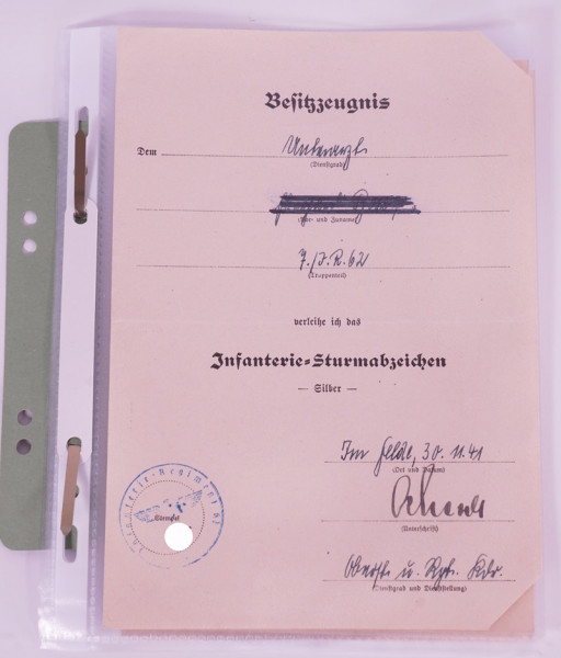 Urkundengruppe Unterarzt Bose I.R.62, Kriegslazarett Abt. 531, Stb. A.O.K.9