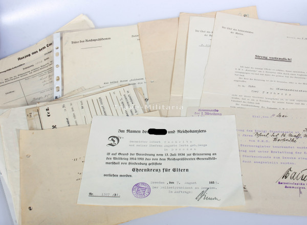 Papiere Familie Techritz Dresden S.M.S. ``Karlsruhe´´