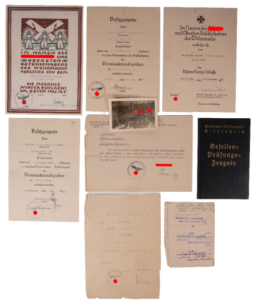 Urkundengruppe Schaper Infanterie-Regiment 497 und 467