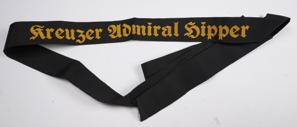Kriegsmarine Mützenband "Kreuzer Admiral Hipper"