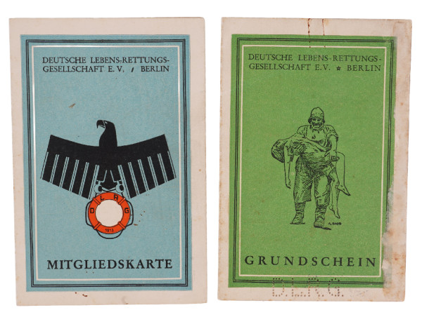 2 DLRG Ausweise Ritterkreuzträger der Waffen-SS Riefkogel