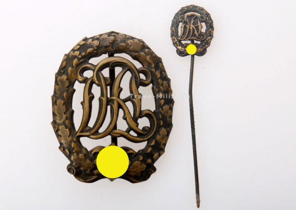 DRL Deutsches Reichssportabzeichen in Bronze mit Miniatur