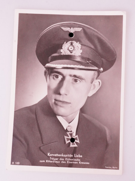 Postkarte Korvettenkapitän Heinrich Liebe R 189